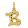 10k Small Diamond-cut Initial E Charm