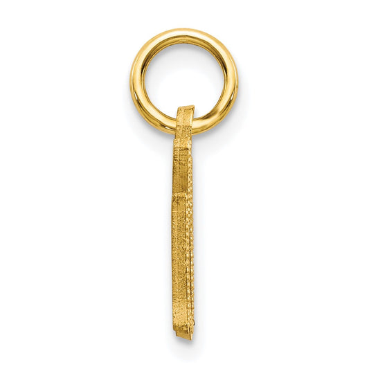 10k Small Diamond-cut Initial G Charm