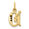 10k Small Diamond-cut Initial G Charm