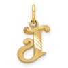 10k Small Diamond-cut Initial J Charm