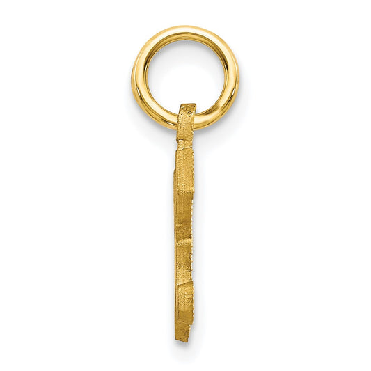 10k Small Diamond-cut Initial K Charm