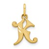 10k Small Diamond-cut Initial K Charm