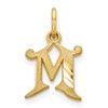 10k Small Diamond-cut Initial M Charm