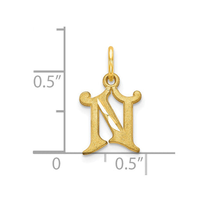 10k Small Diamond-cut Initial N Charm