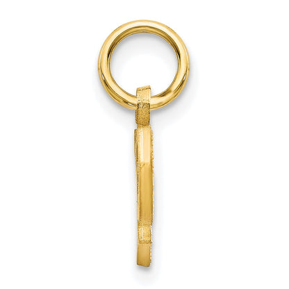 10k Small Diamond-cut Initial P Charm