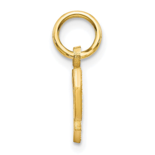10k Small Diamond-cut Initial P Charm