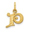 10k Small Diamond-cut Initial P Charm