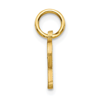 10k Small Diamond-cut Initial R Charm