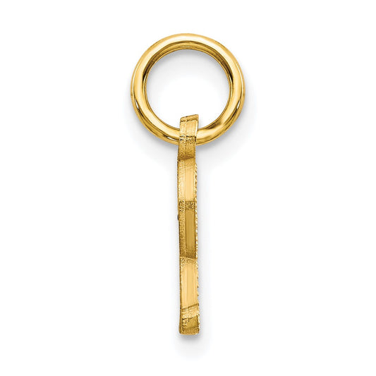 10k Small Diamond-cut Initial R Charm