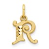 10k Small Diamond-cut Initial R Charm