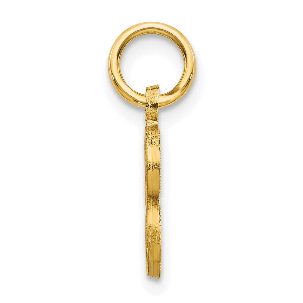 10k Small Diamond-cut Initial S Charm