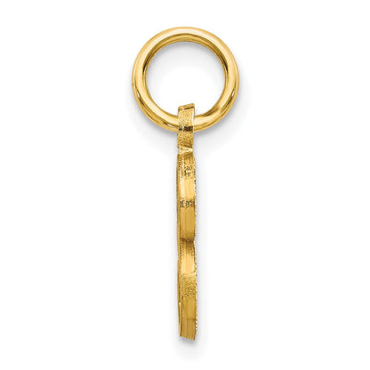10k Small Diamond-cut Initial S Charm