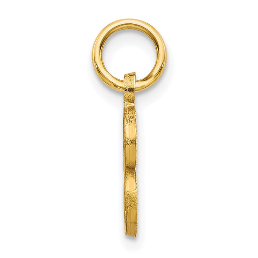 10k Small Diamond-cut Initial S Charm