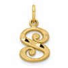 10k Small Diamond-cut Initial S Charm