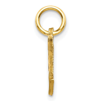 10k Small Diamond-cut Initial T Charm