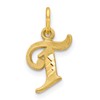 10k Small Diamond-cut Initial T Charm