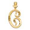 10k Satin Diamond-cut Initial C Charm
