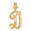 10k Satin Diamond-cut Initial D Charm