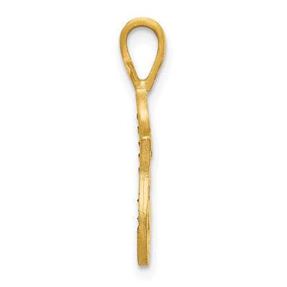 10k Satin Diamond-cut Initial G Pendant