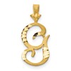 10k Satin Diamond-cut Initial G Pendant
