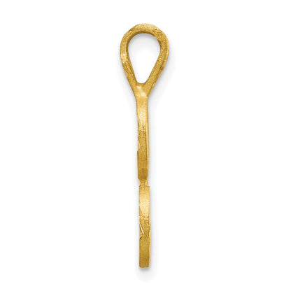 10k Satin Diamond-cut Initial L Pendant