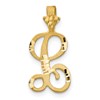 10k Satin Diamond-cut Initial L Pendant