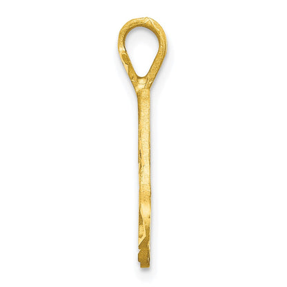 10k Satin Diamond-cut Initial M Pendant