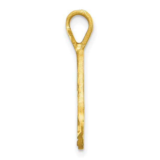 10k Satin Diamond-cut Initial M Pendant
