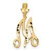 10k Satin Diamond-cut Initial M Pendant