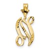 10k Satin Diamond-cut Initial N Pendant