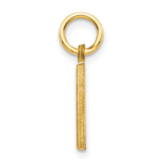 10K Satin Diamond-cut Block Initial A Charm