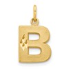 10K Satin Diamond-cut Block Initial B Charm