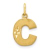 10K Satin Diamond-cut Block Initial C Charm