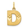10K Satin Diamond-cut Block Initial D Charm