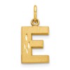 10k Satin Diamond-cut Block Initial E Charm