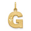 10k Satin Diamond-cut Block Initial G Charm
