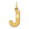10k Satin Diamond-cut Block Initial J Charm