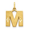 10k Satin Diamond-cut Block Initial M Charm