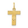10k Satin Diamond-cut Block Initial T Charm