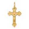 10K Satin Diamond-cut Crucifix Charm