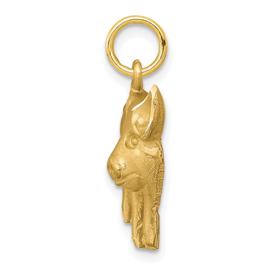 10k Satin Diamond-cut Pig Charm