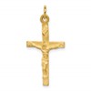 10k Solid Polished Crucifix Pendant