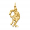 10K Satin Diamond-cut Hockey Player Charm