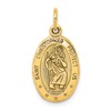 10k Solid Satin Polished Oval St. Christopher Pendant
