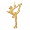 10k Solid Satin Diamond-cut Figure Skater Charm