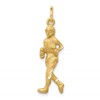10k Satin Diamond-cut Solid Runner Charm