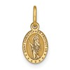 10k Solid Satin Polished Small Oval St. Christopher Medal Pendant