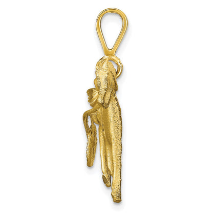 10K Satin Diamond-cut Harness Racer with Horse Charm