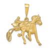 10K Satin Diamond-cut Harness Racer with Horse Charm