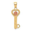 10k Two-tone I LOVE YOU with Flower Key Charm
